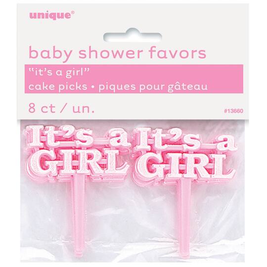 Plastic Pink It S A Girl Baby Shower Cupcake Toppers Girl Baby